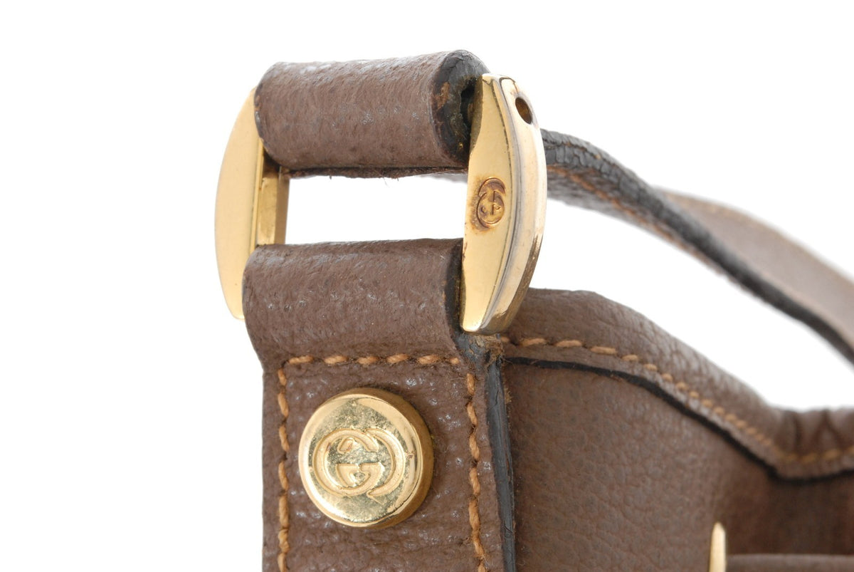 Gucci GG Supreme Monogram Canvas Drawstring Bucket Shoulder Bag - Brown, PVC Leather