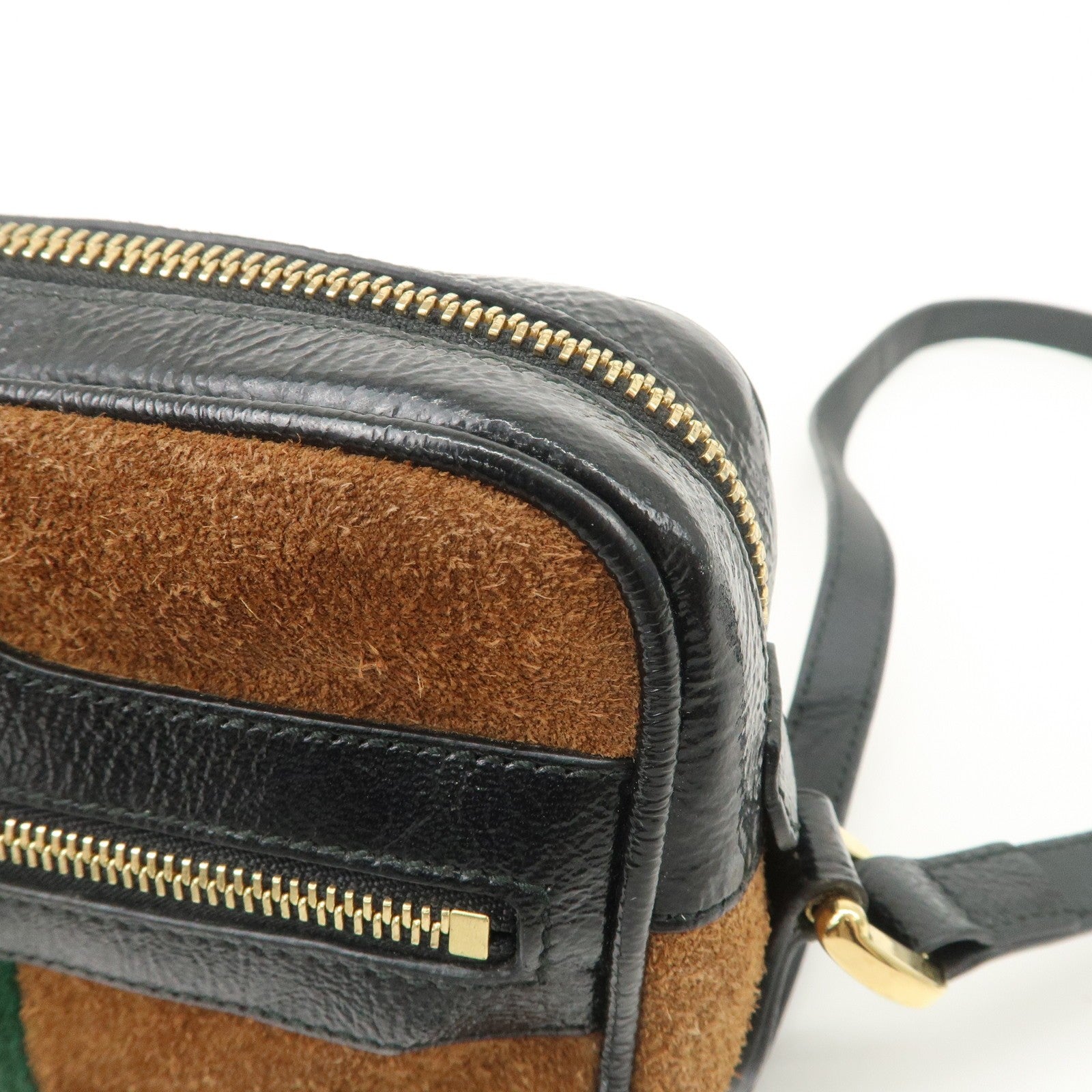 Gucci Ophidia Sherry Shoulder Bag - Brown, Suede Patent Leather