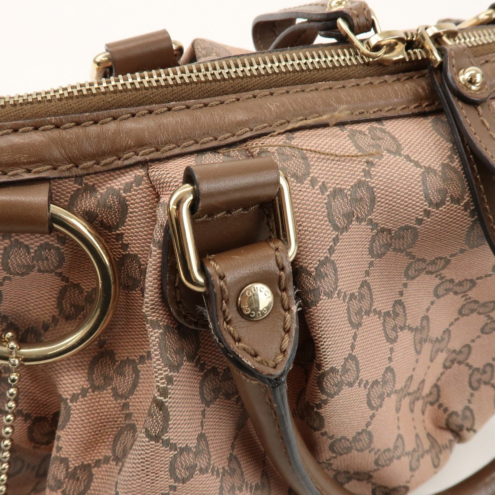 Gucci 2Way Bag - Pink, GG Canvas, Leather