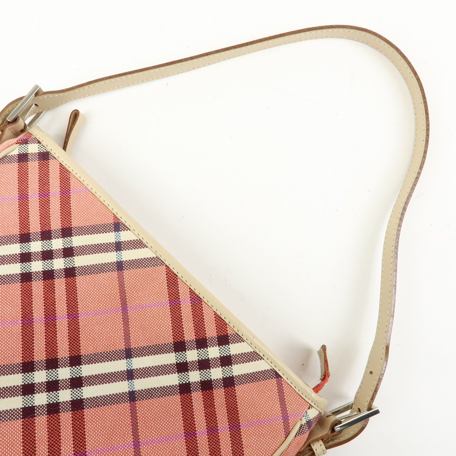 Burberry Shoulder Bag - Pink, Beige, Canvas, Leather