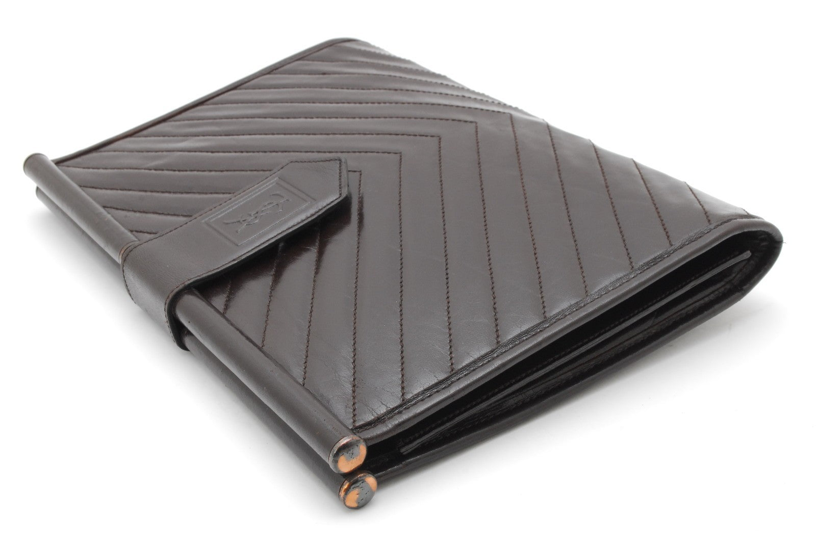 Saint Laurent Clutch Bag - Brown, Leather
