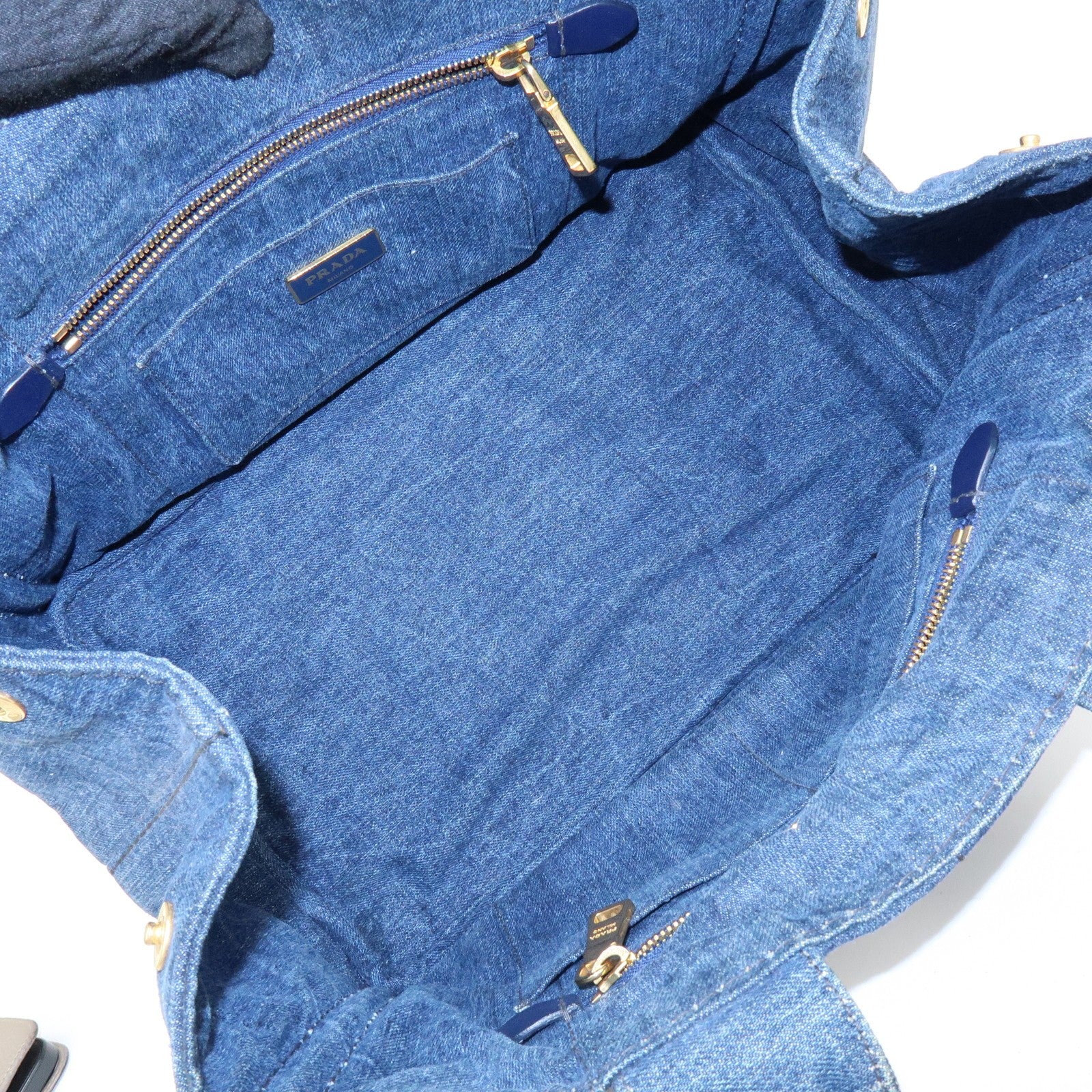 Prada Canapa Handbag - Blue, Denim