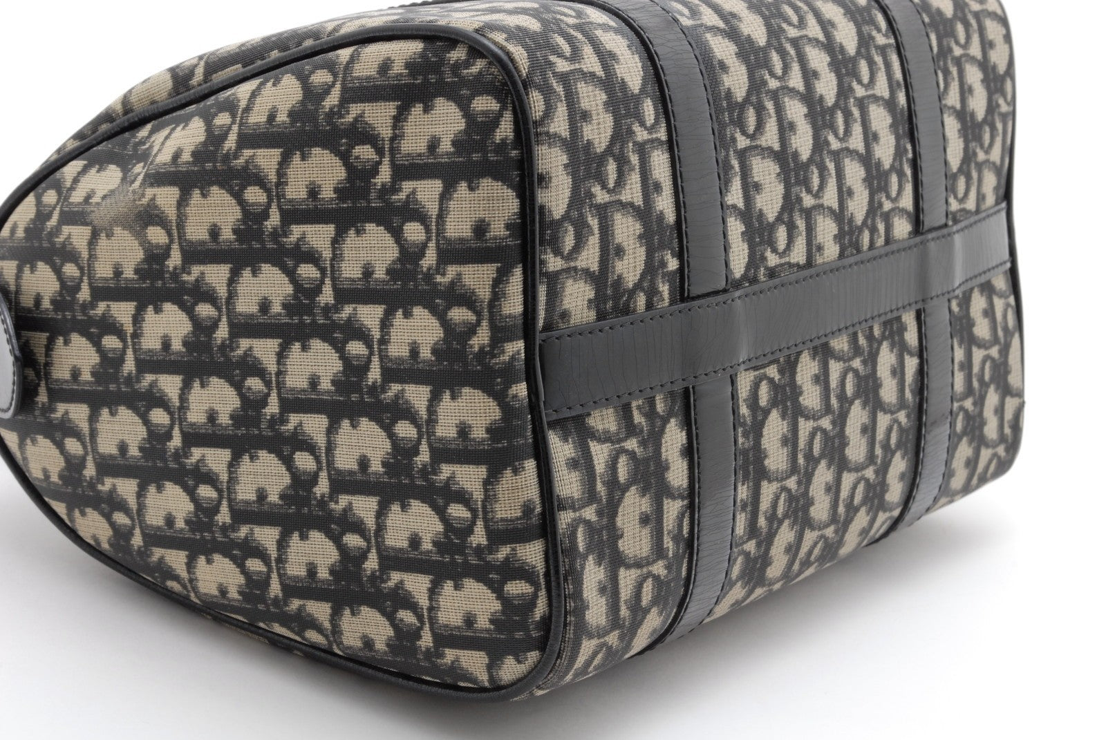 Christian Dior Trotter Boston Hand Bag - Black, Canvas