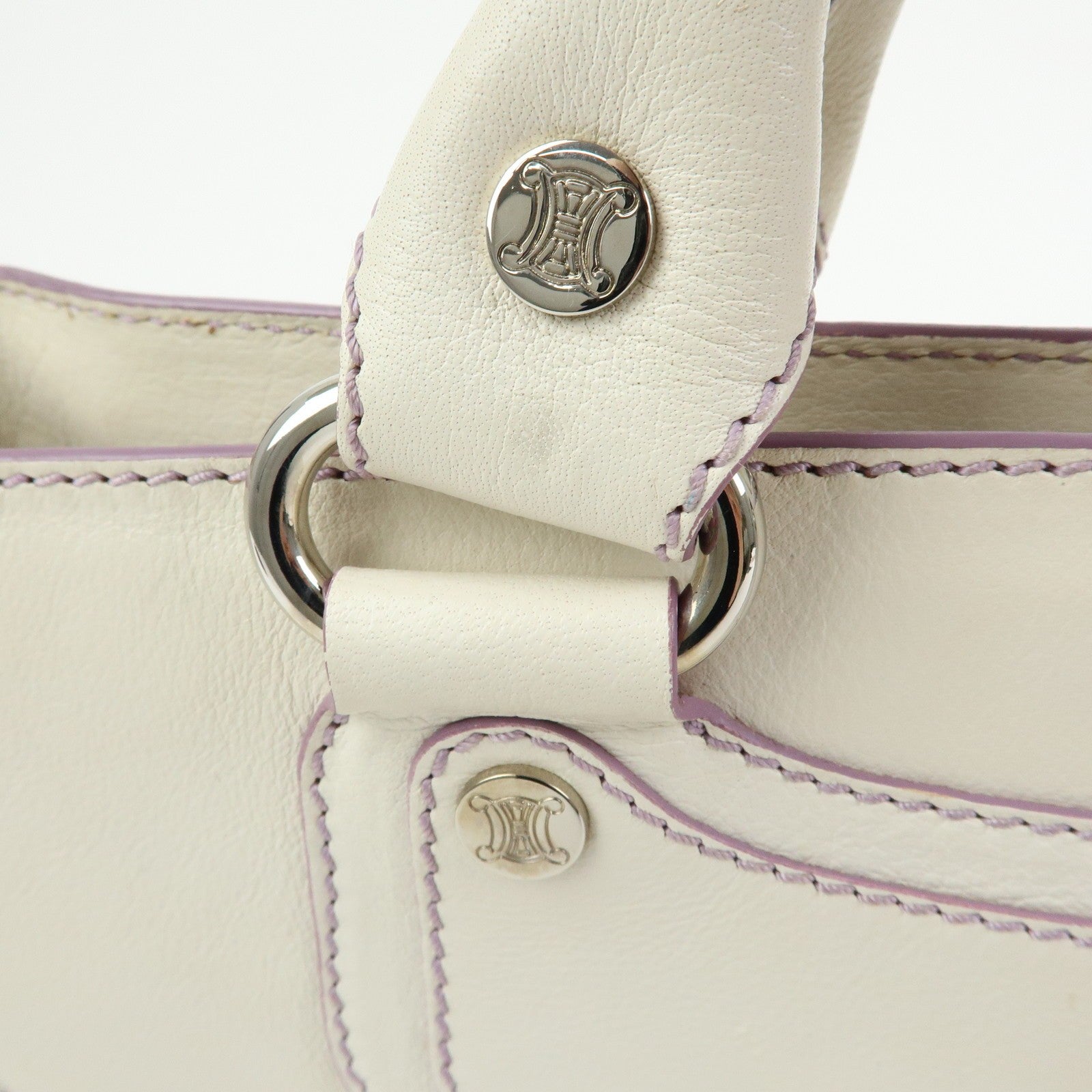 Celine Boogie Bag Handbag - White, Purple, Leather