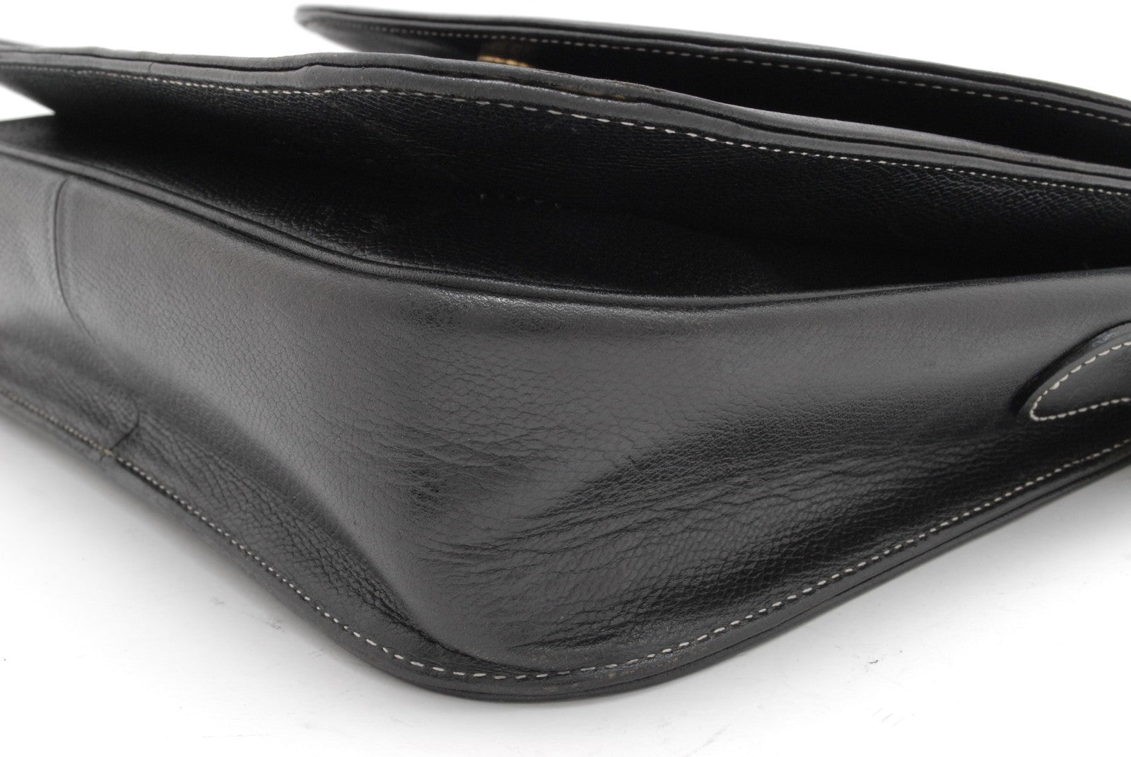 Saint Laurent Yves Vintage Shoulder Tote Stitch Bag - Black, Leather
