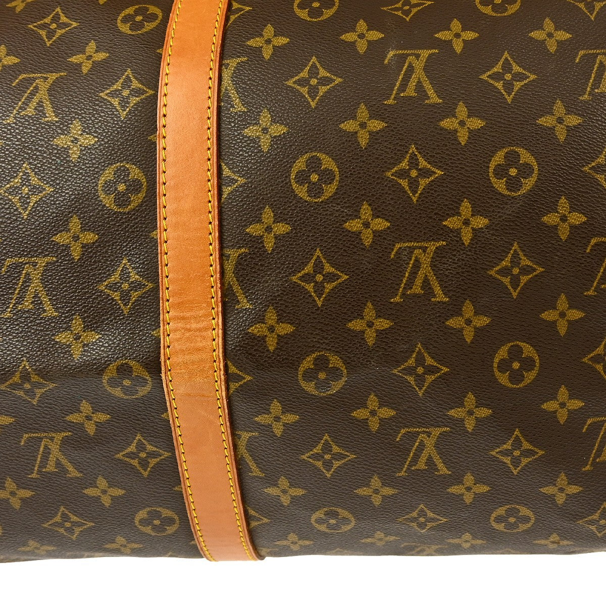 Louis Vuitton Monogram Keepall 55 Travel Duffle Handbag - Brown, Leather and Monogram Canvas