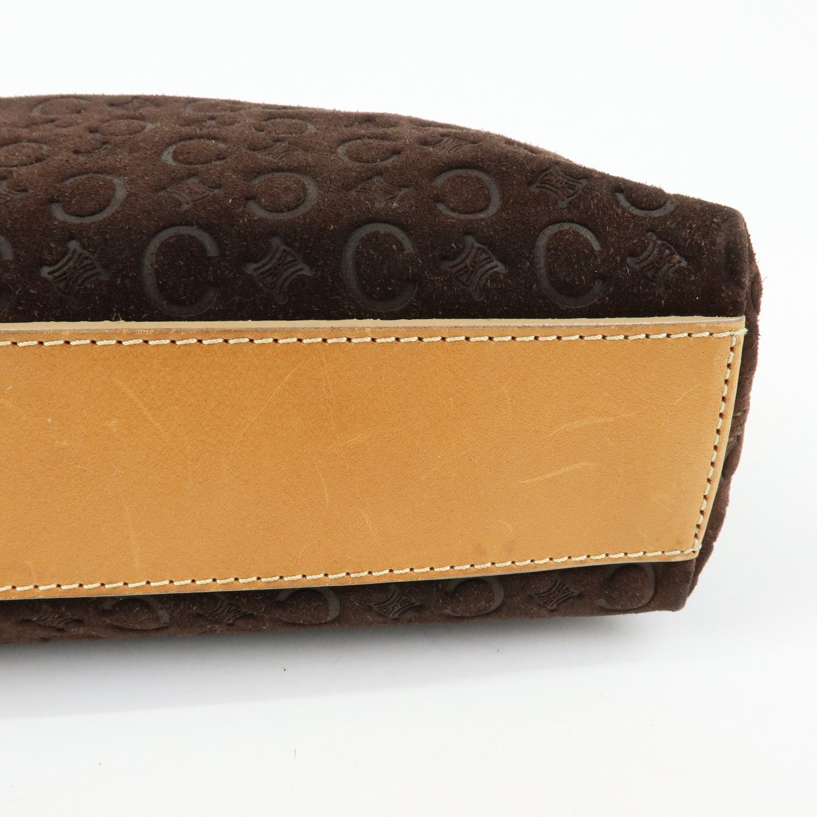 Celine C Macadam Hand Bag - Dark Brown, Suede Leather