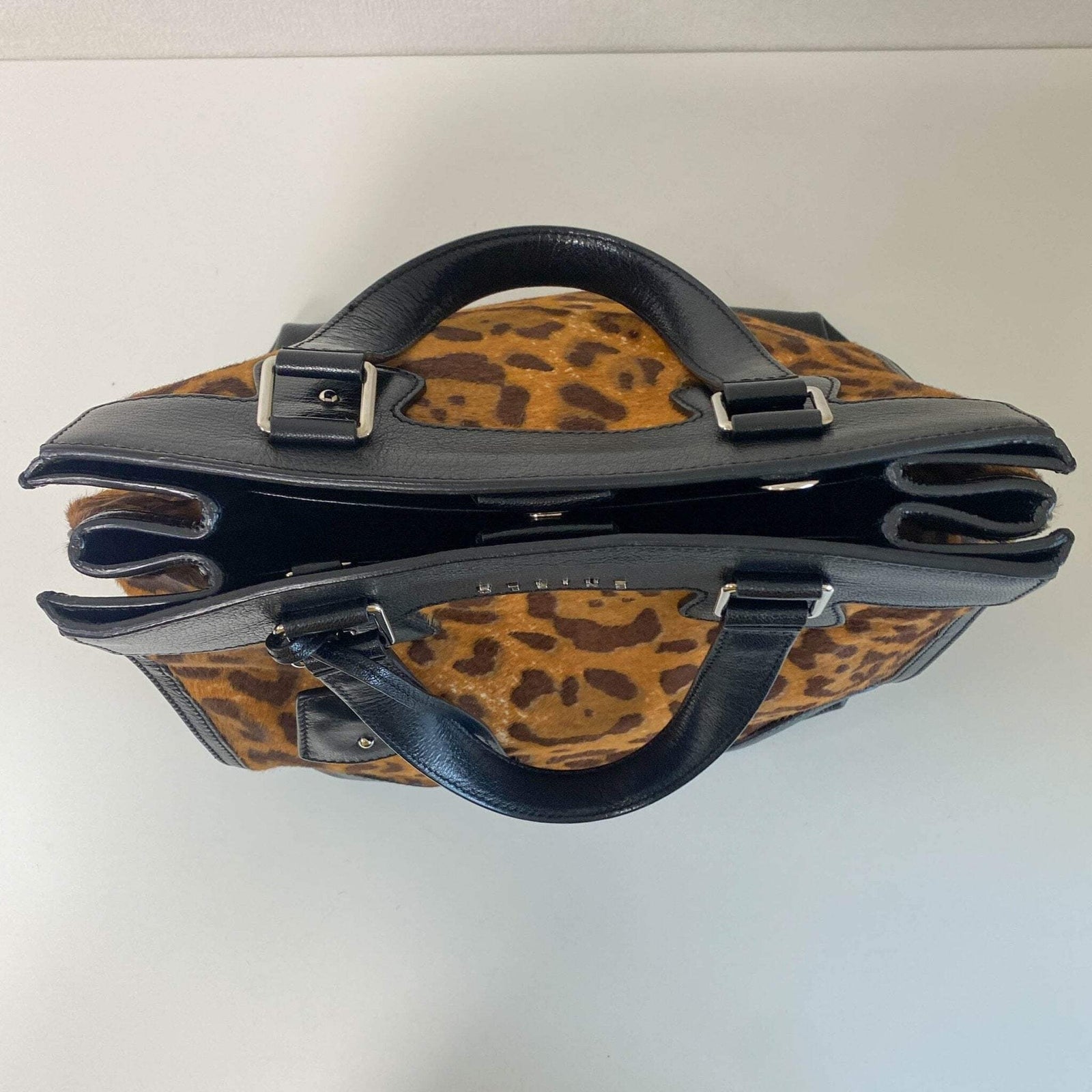 Celine Leopard Top Handle Bag - Brown, Pony Hair