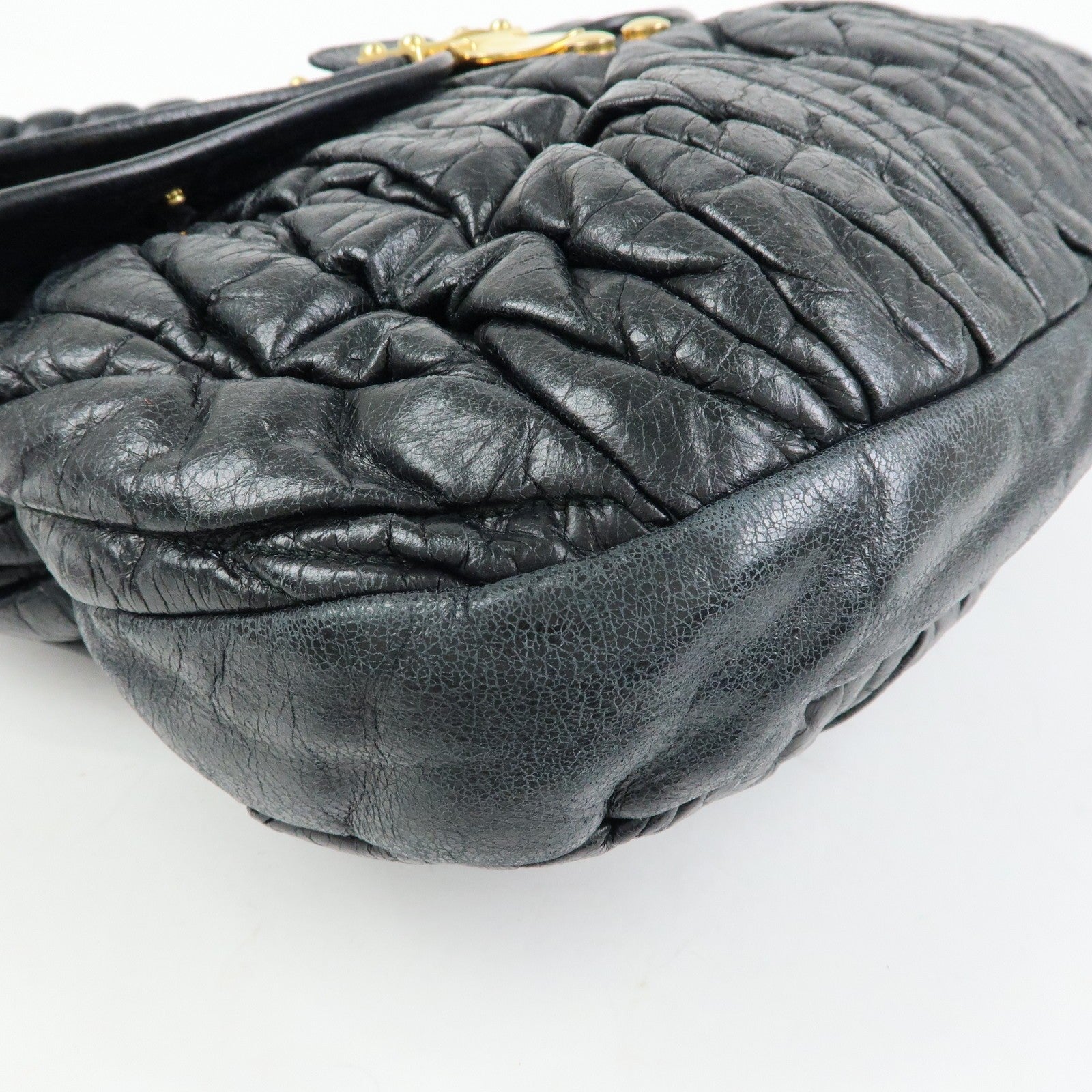 Miu Miu Matelasse Hand Bag - Black, Leather