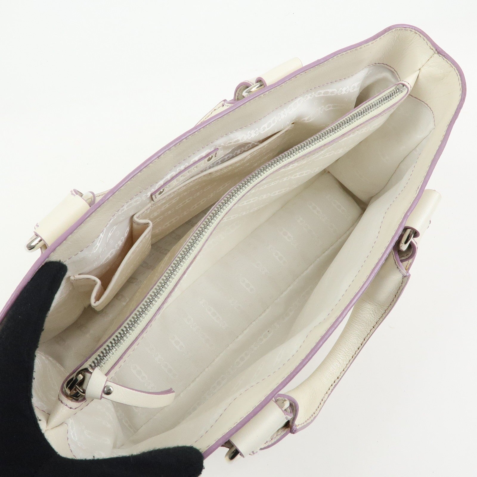 Celine Boogie Bag Handbag - White, Purple, Leather