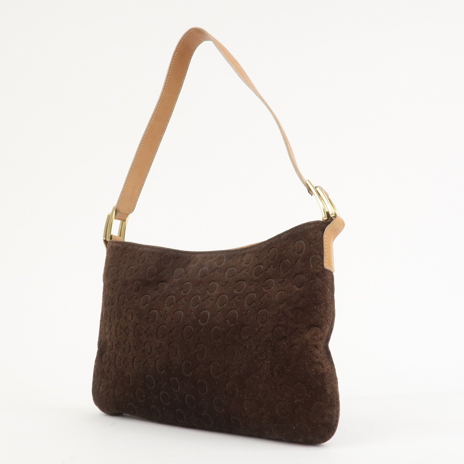 Celine C Macadam Shoulder Bag - Brown, Suede Leather