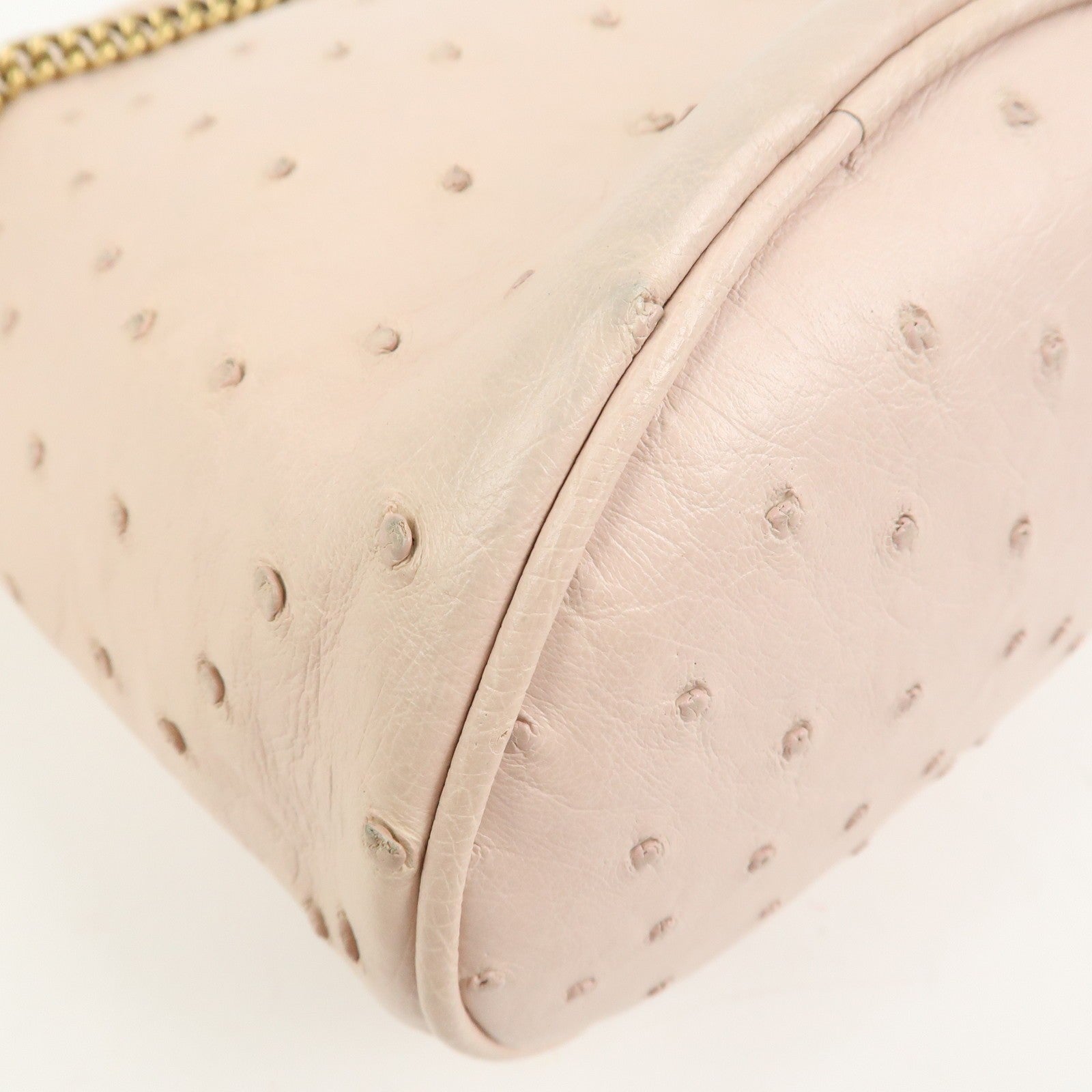 Gucci GG Marmont Mini Bucket Chain Bag - Ivory, Ostrich Leather