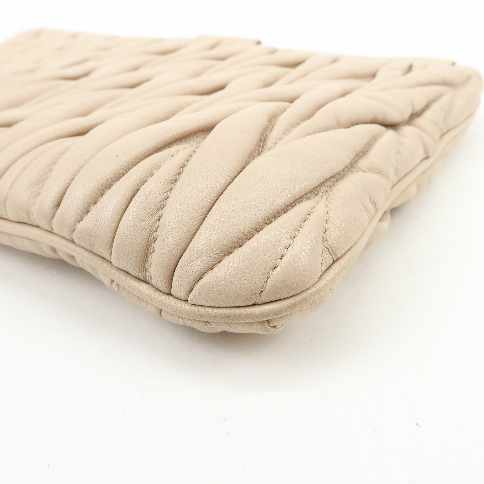 Miu Miu Clutch Bag - Beige, Nappa Leather
