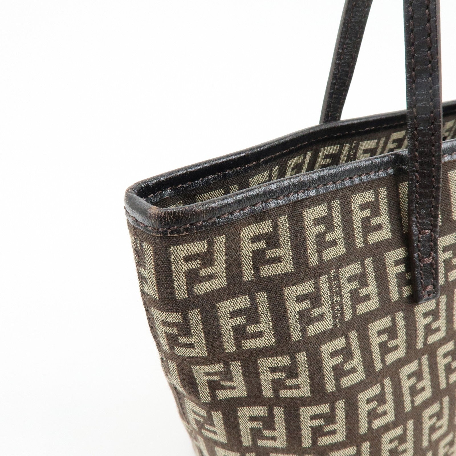 Fendi Tote Bag - Brown, Canvas and Leather
