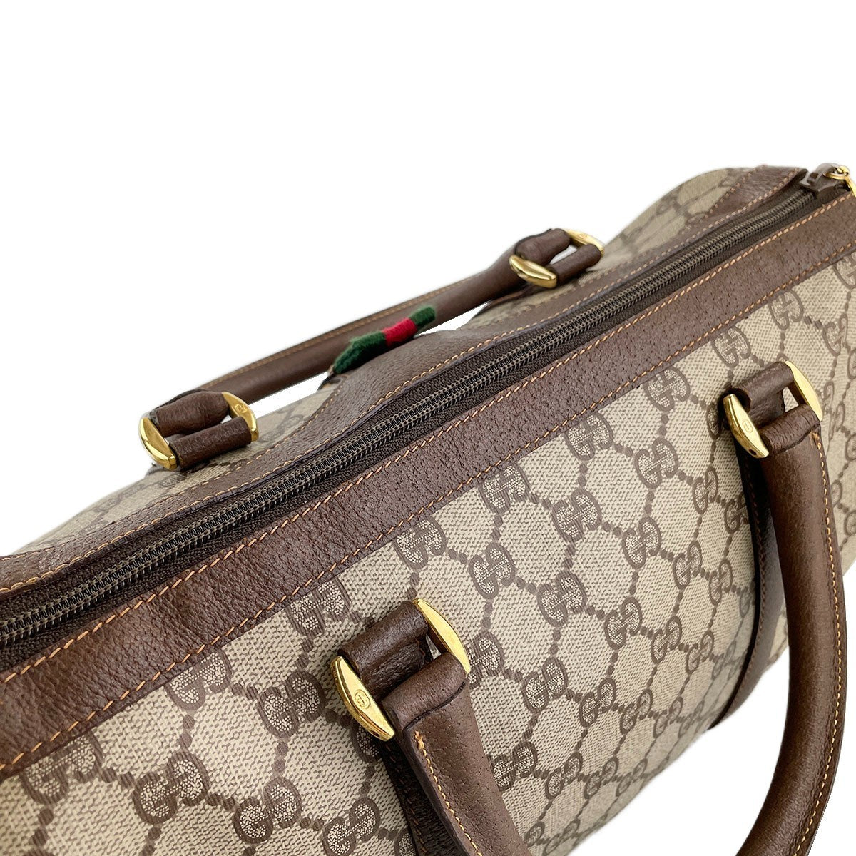 Gucci Old Gucci Sherry Line Handbag - Beige Brown, PVC Leather