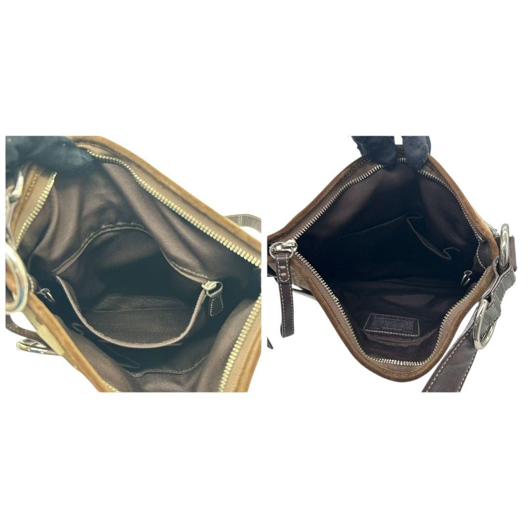 Coach Signature Hobo Shoulder Bag - Brown, Suede Leather