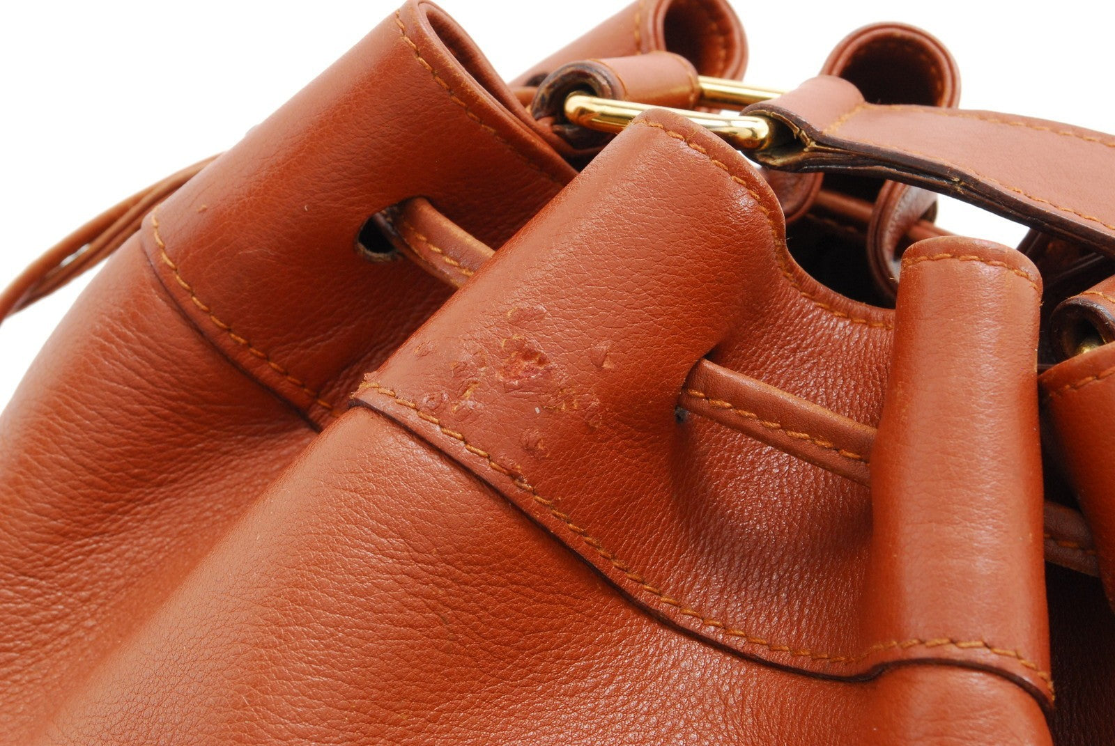 Celine Large Logo Drawstring Shoulder Bucket Bag - Brown, Leather
