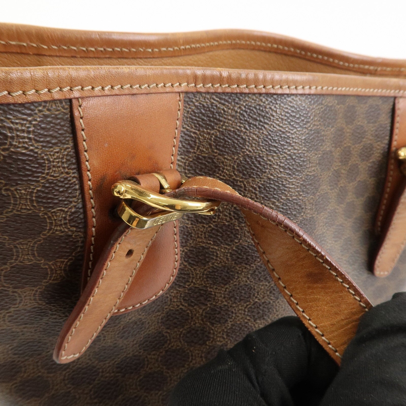 Celine Macadam Tote Bag - Brown, PVC Canvas Leather