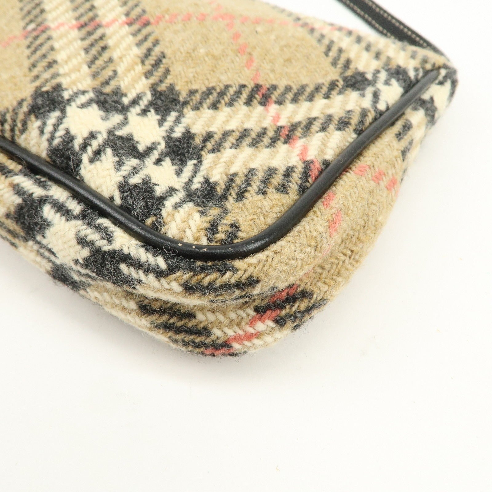Burberry Nova Plaid Shoulder Bag - Beige, Black, Wool, Leather