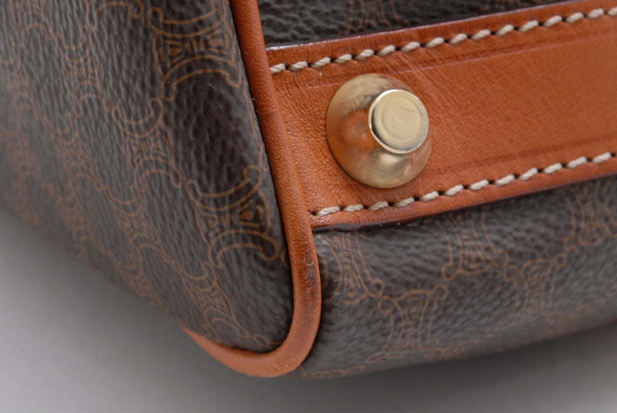 Celine Macadam Boston Handbag - Brown, PVC Leather