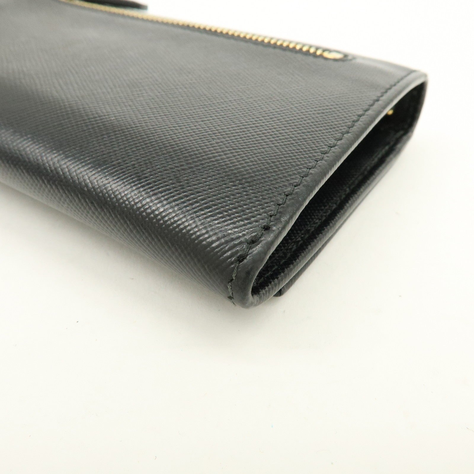 Prada Triangle Logo Wallet - Black, Saffiano Leather