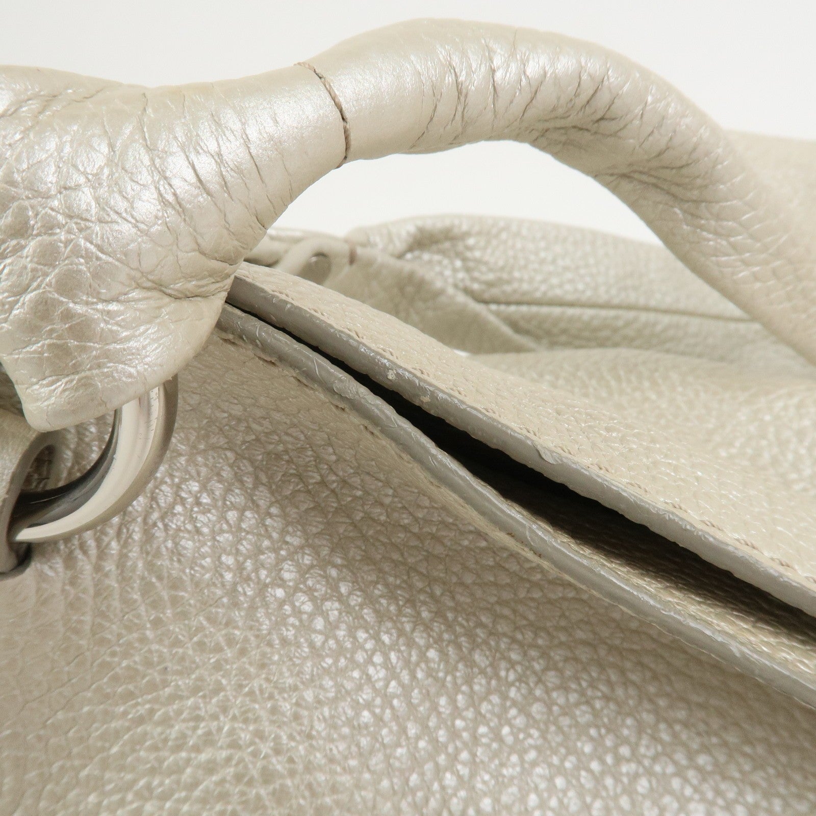 Celine Shoulder Bag Tote Bag - Silver, Leather