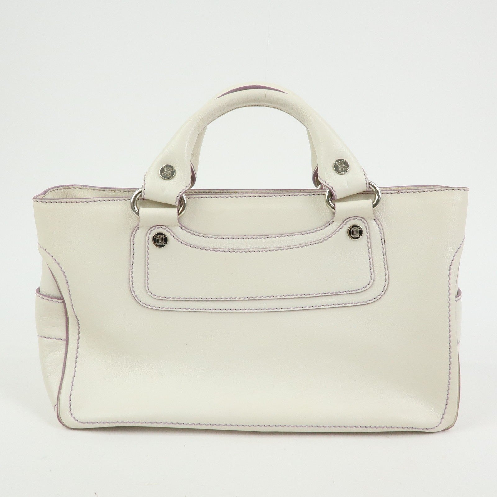 Celine Boogie Bag Handbag - White, Purple, Leather