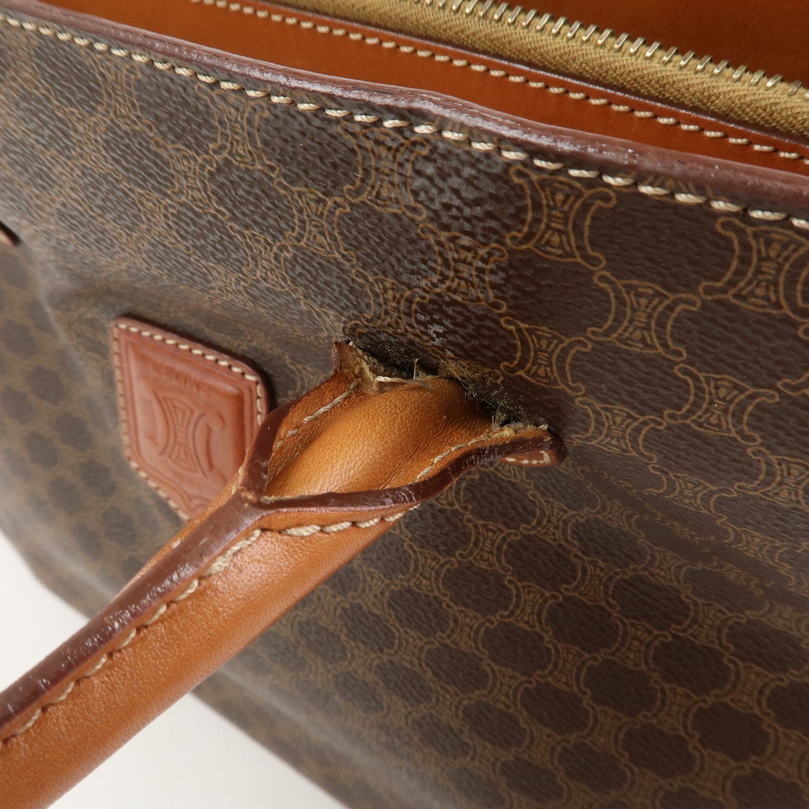Celine Macadam Hand Bag - Brown, PVC Leather