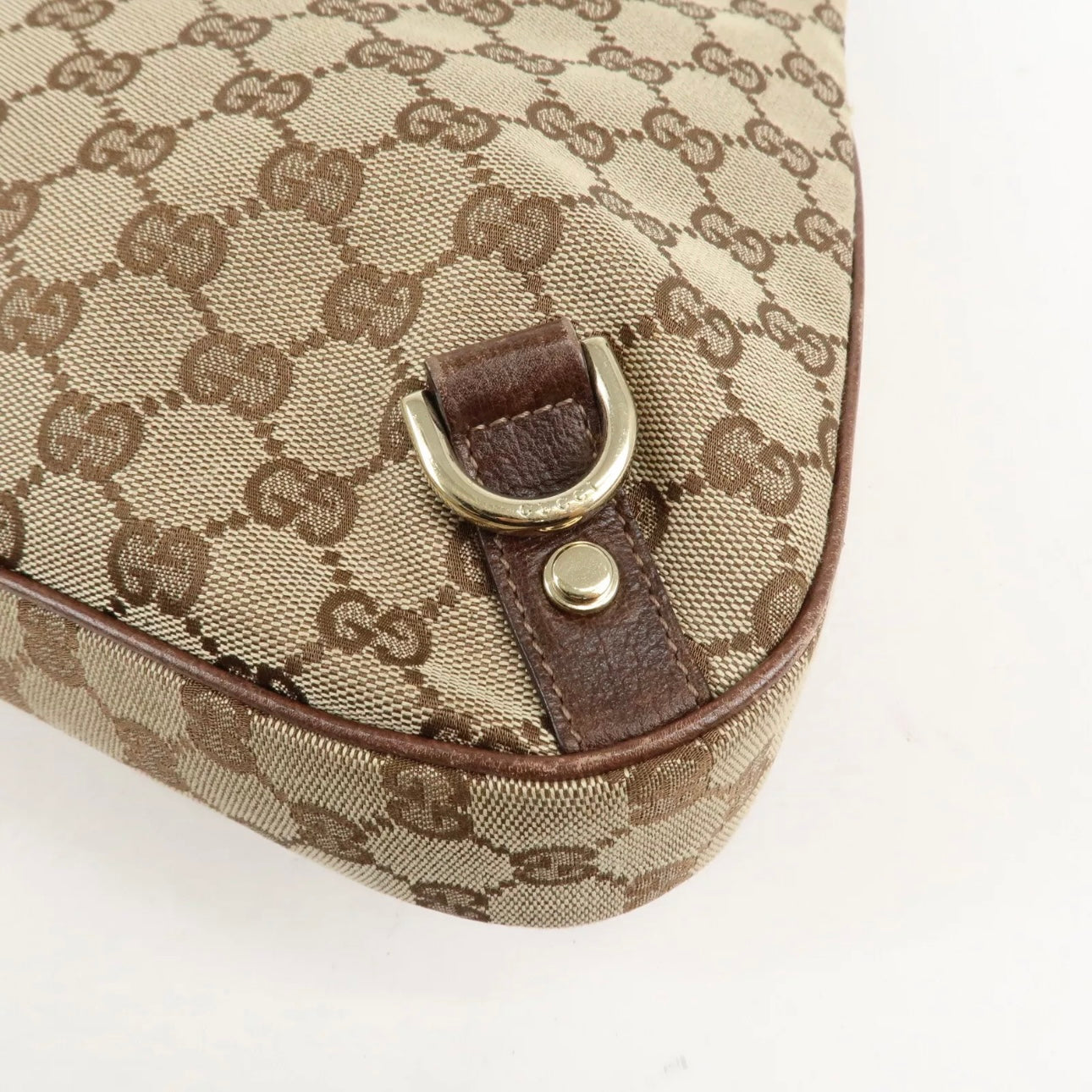 GUCCI Abbey GG Canvas Leather Shoulder Bag
