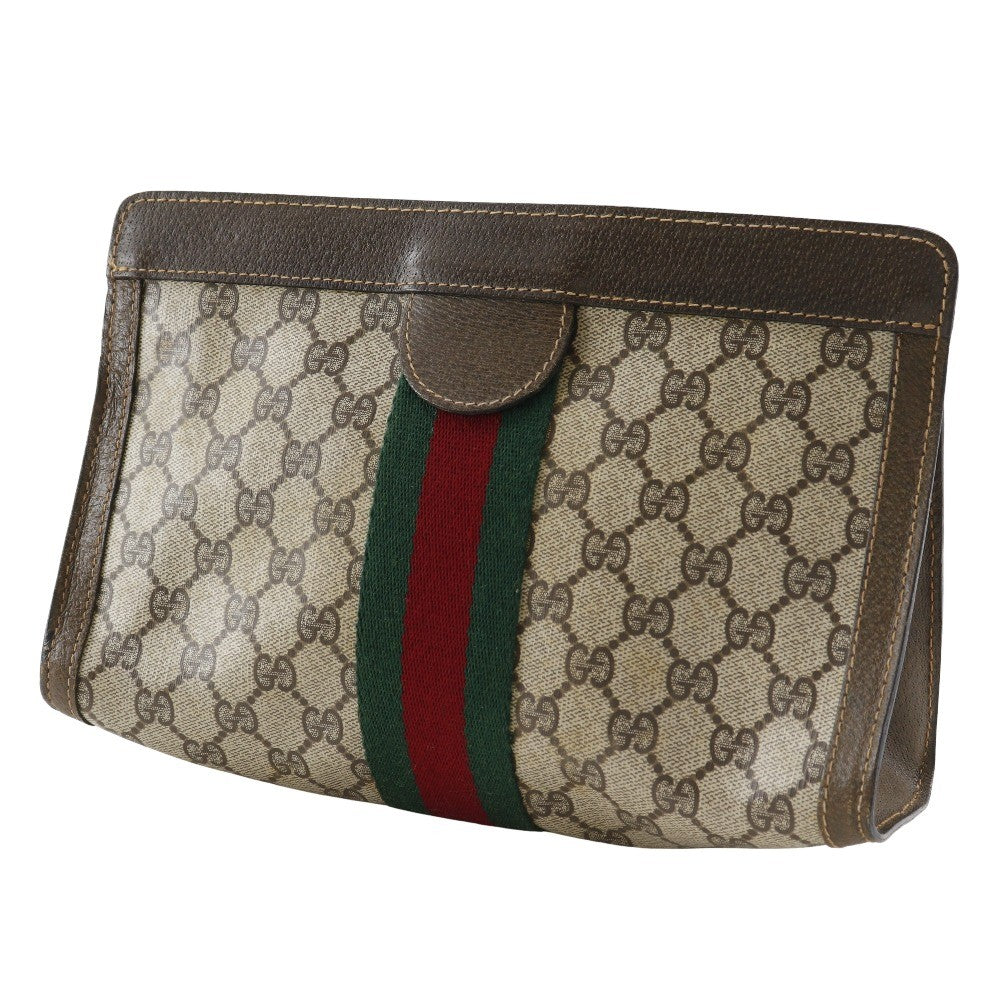 Gucci Sherry Line Clutch Bag - Brown, GG Plus