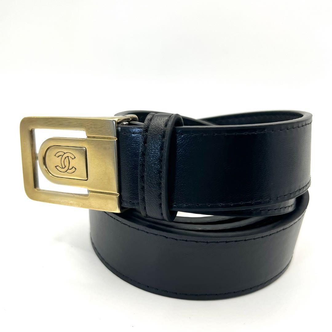 Chanel Coco Mark Belt - Black x Gold, Metal
