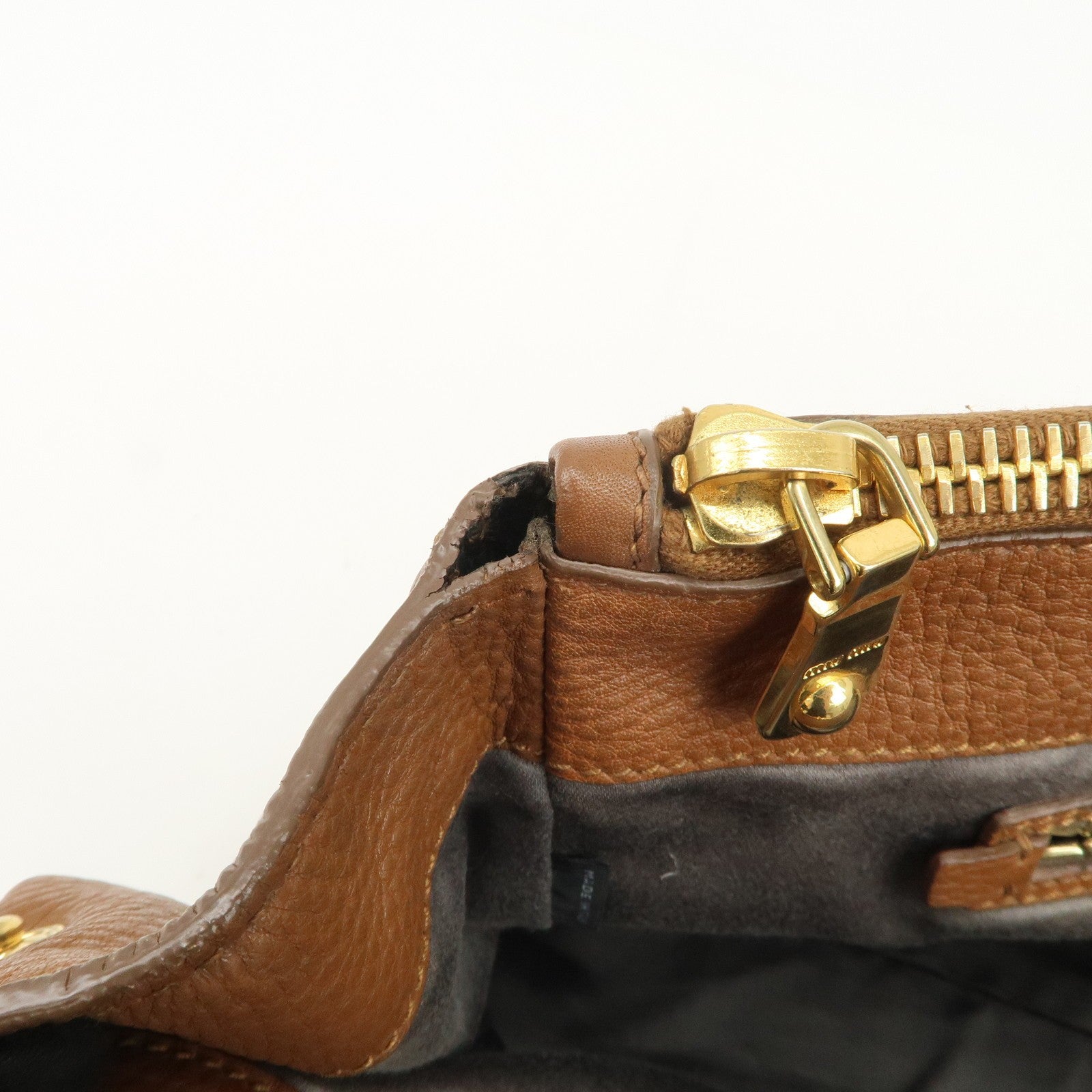 Miu Miu Hand Bag - Brown, Leather