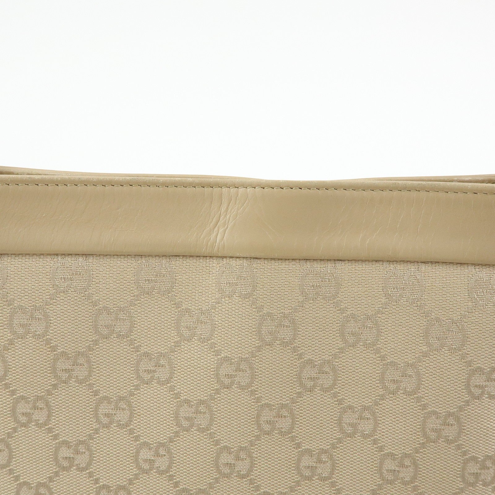 Gucci Shoulder Hand Bag - Beige, GG Canvas, Leather