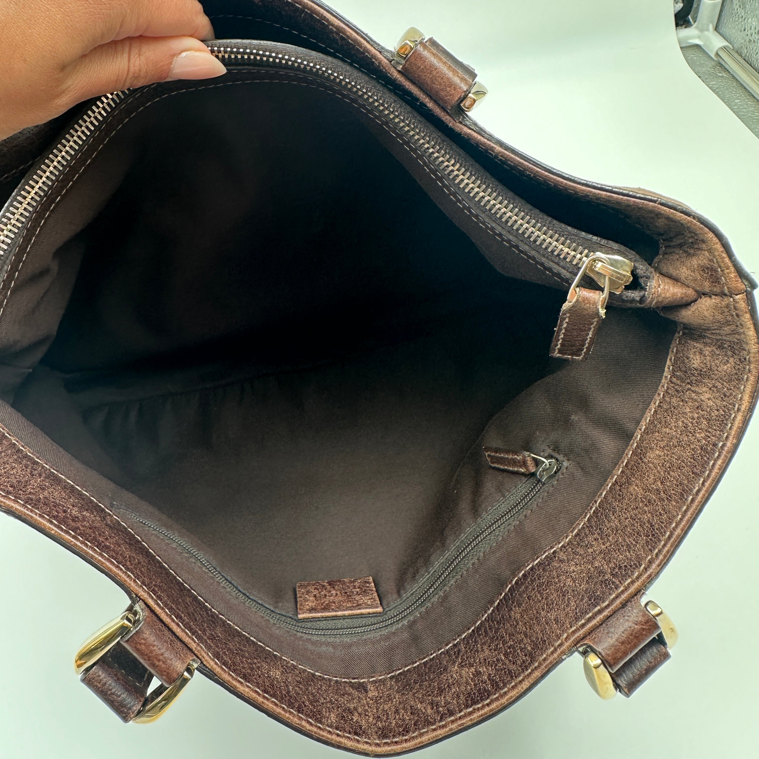 Gucci Brown GG Canvas and Leather Abbey Tote Bag