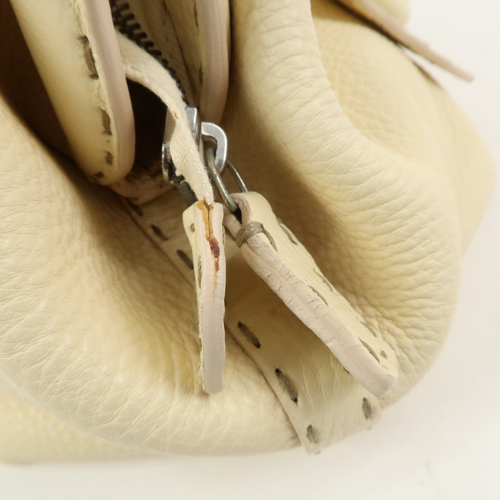 Fendi Boston Hand Bag - Cream, Leather