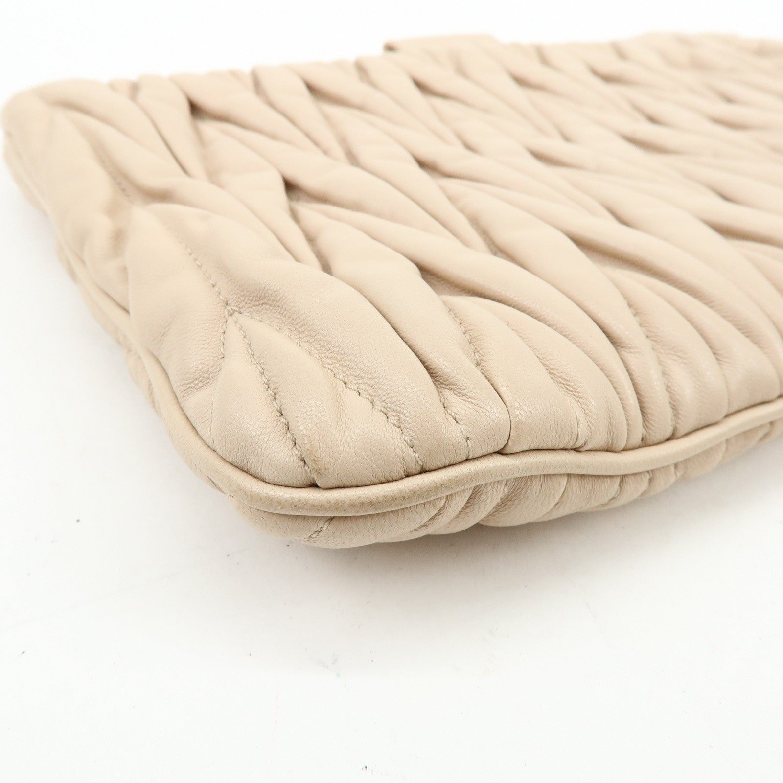 Miu Miu Clutch Bag - Beige, Nappa Leather