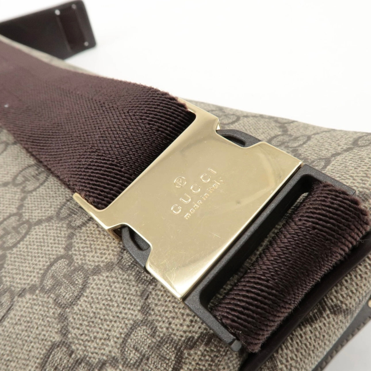 GUCCI GG Supreme Leather Crossbody/ Belt Bag- Beige Brown