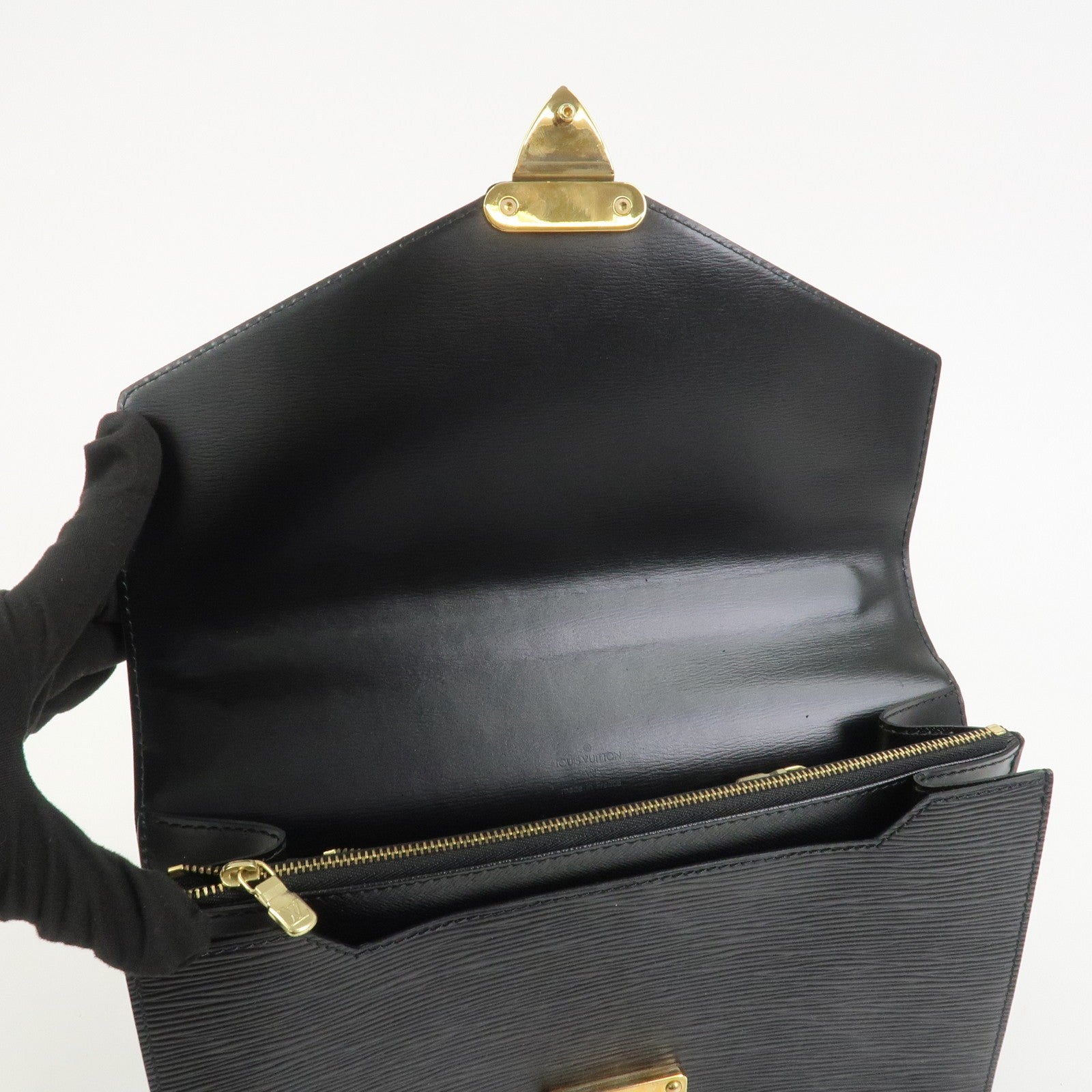 Louis Vuitton Epi Concorde Leather Hand Bag Noir Black