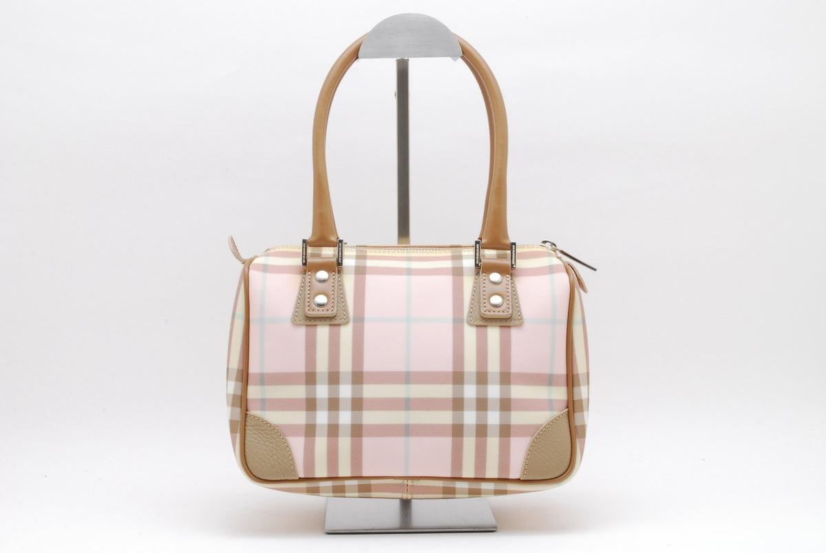 Burberry Nova Mini Boston Handbag - Red, Patent Leather