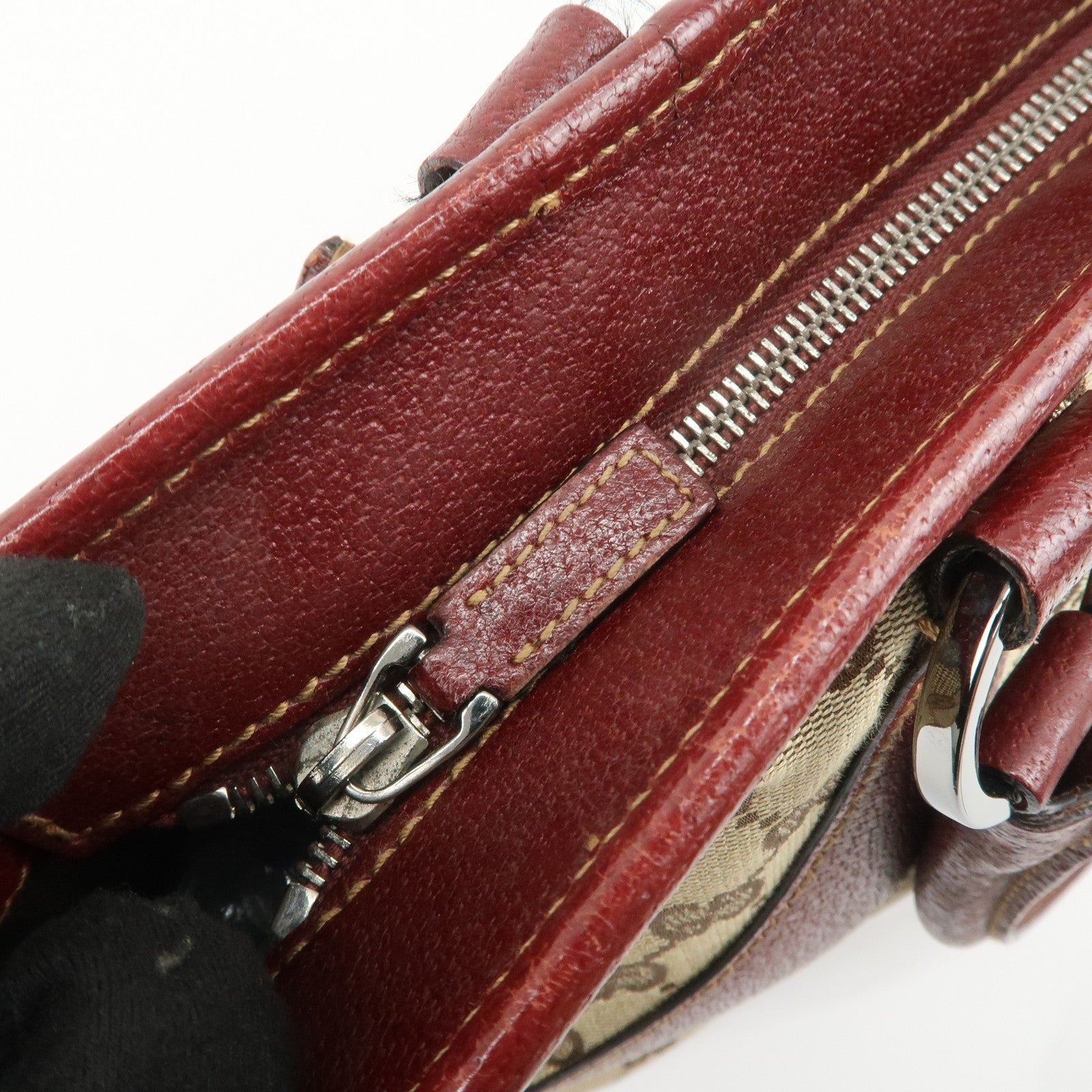 Gucci Tote Bag - Beige Bordeaux, GG Canvas Leather