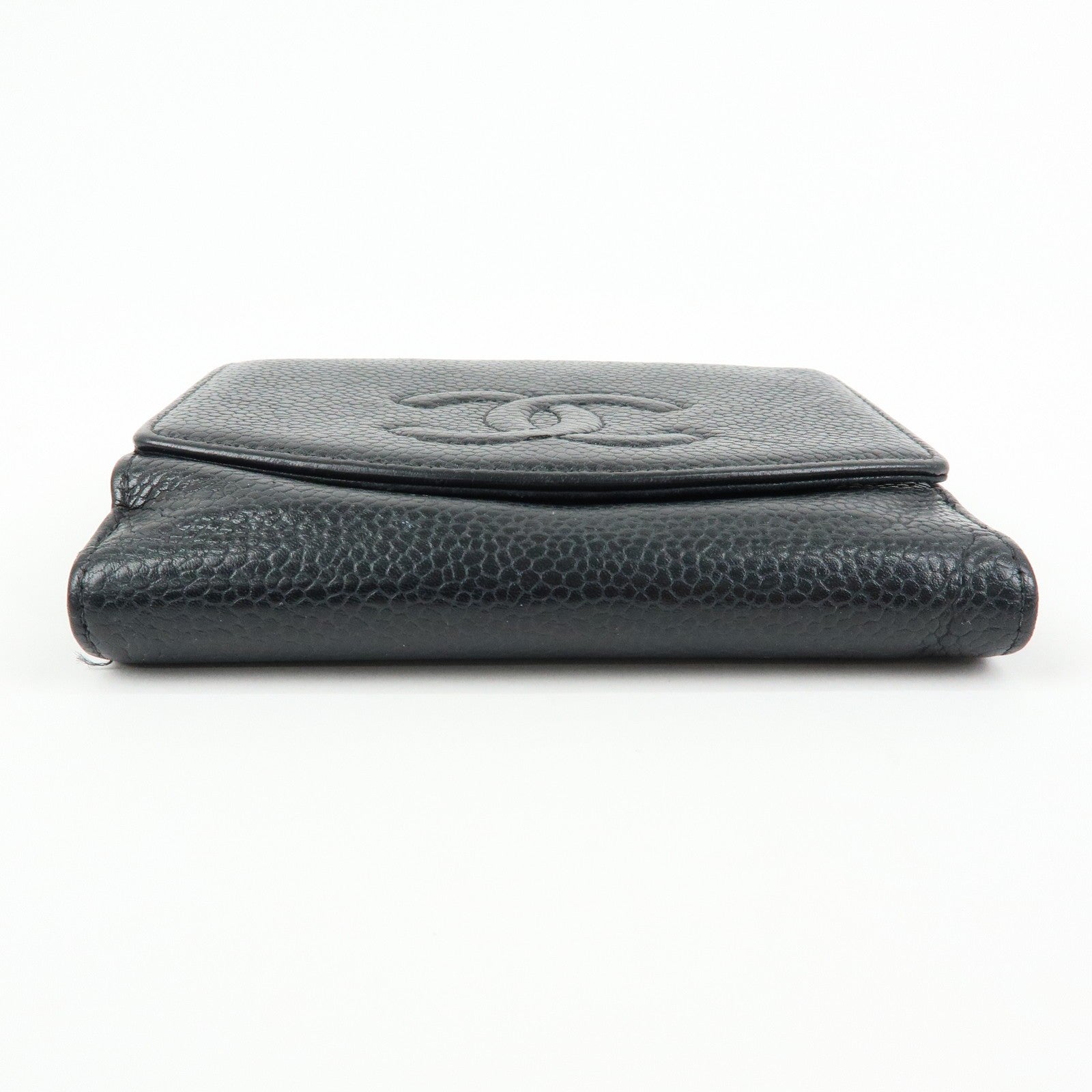 CHANEL COCO Mark Compact Wallet - Black, Caviarskin