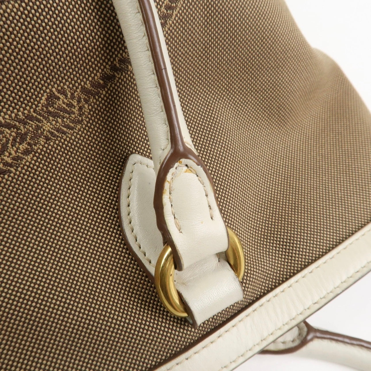 PRADA Jacquard Leather Tote Bag- Beige Ivory