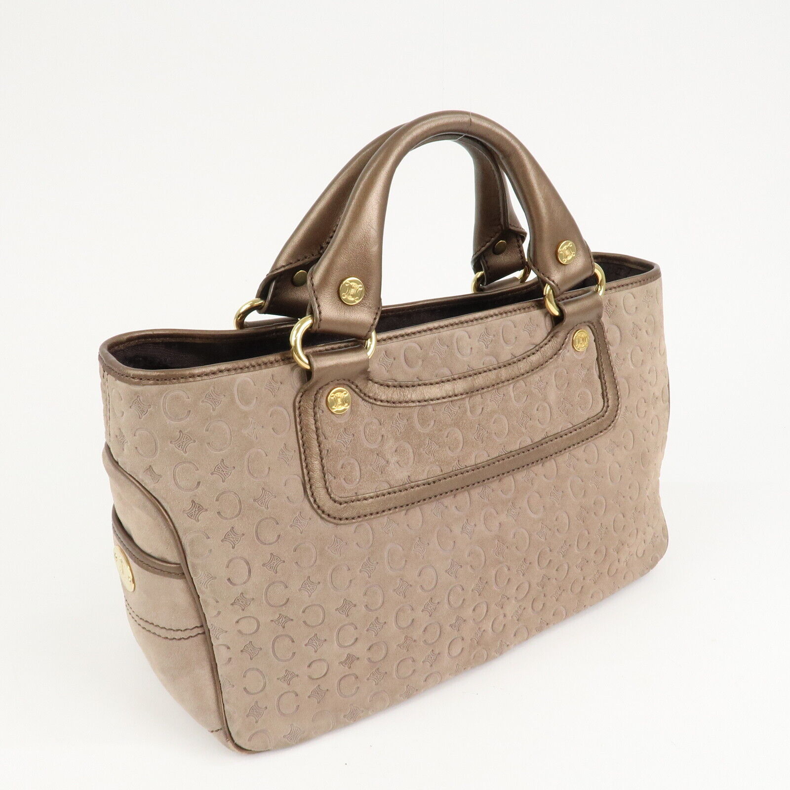 Celine C Macadam Suede Boogie Bag Handbag - Beige, Suede