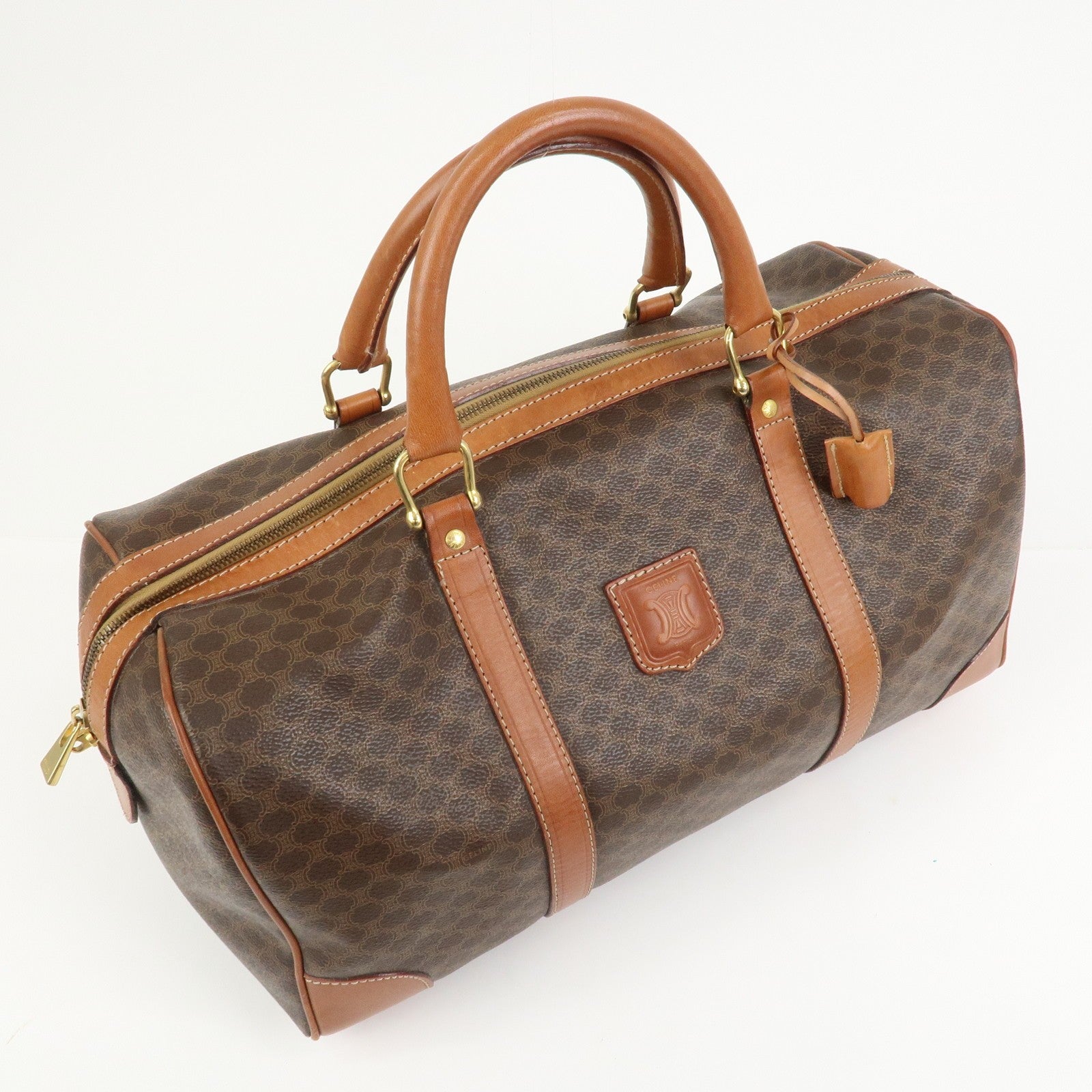 Celine Macadam Boston Bag - Brown, PVC Canvas Leather