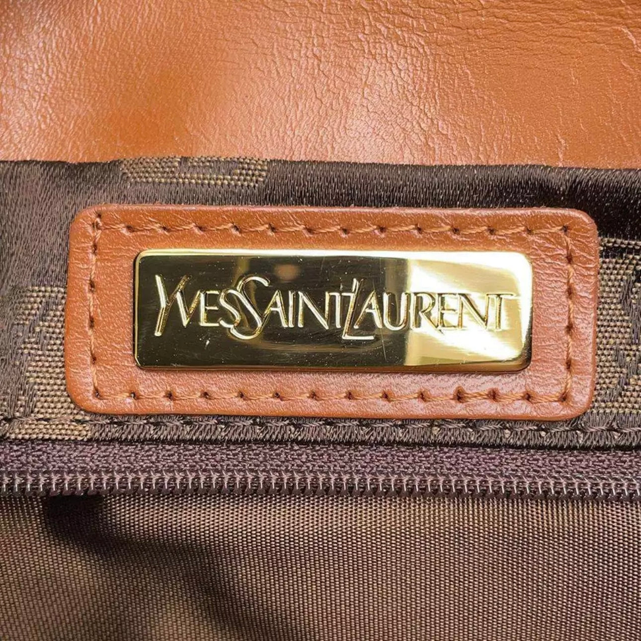 Shoulder Bag Leather Brown/Khaki