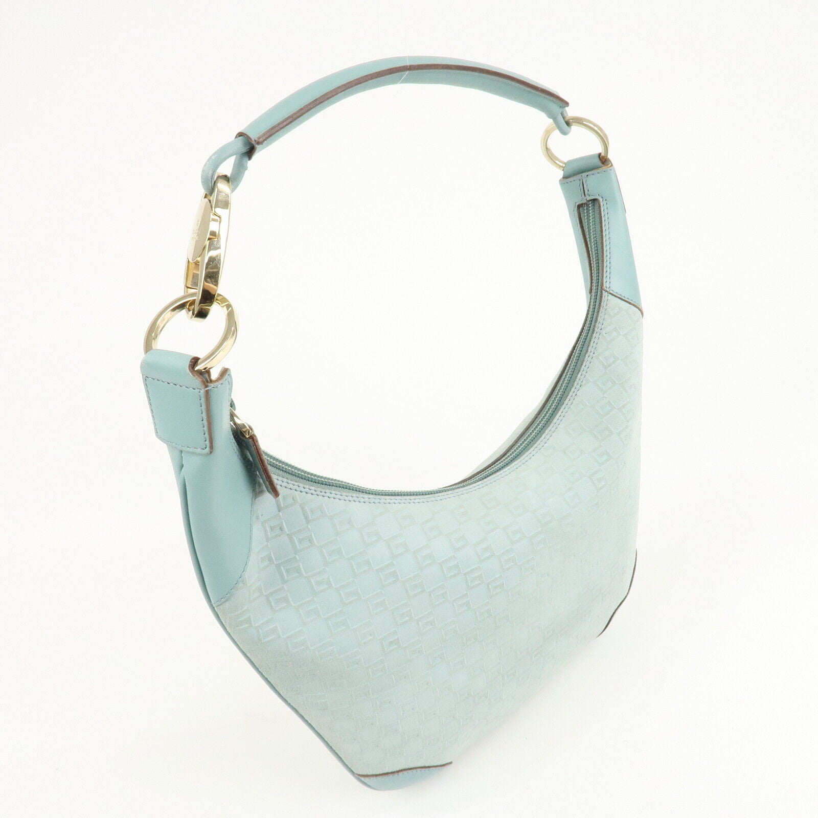 Gucci Shoulder Bag - Light Blue, Suede, Leather