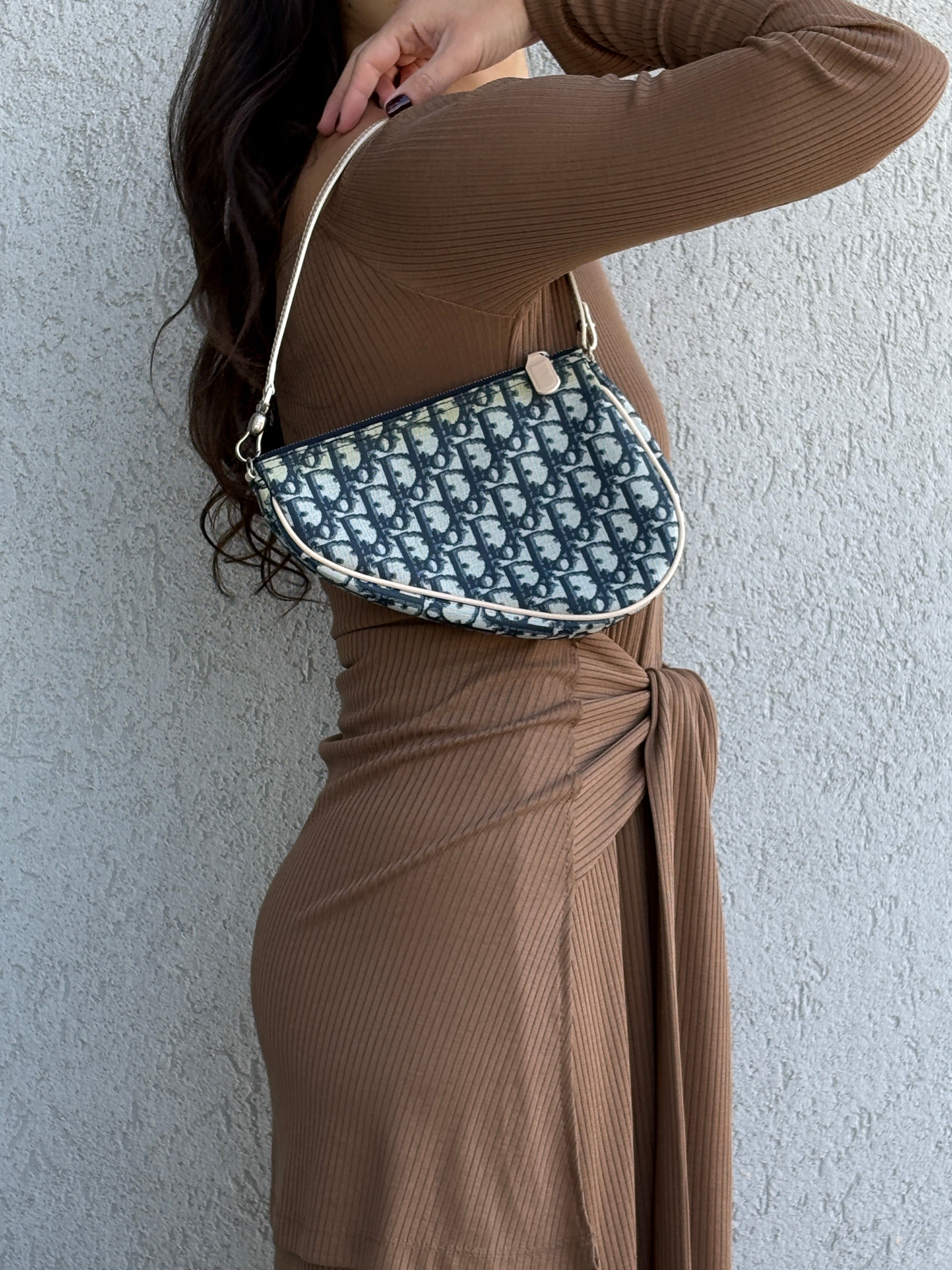 Dior Trotter Saddle Blue Shoulder Bag