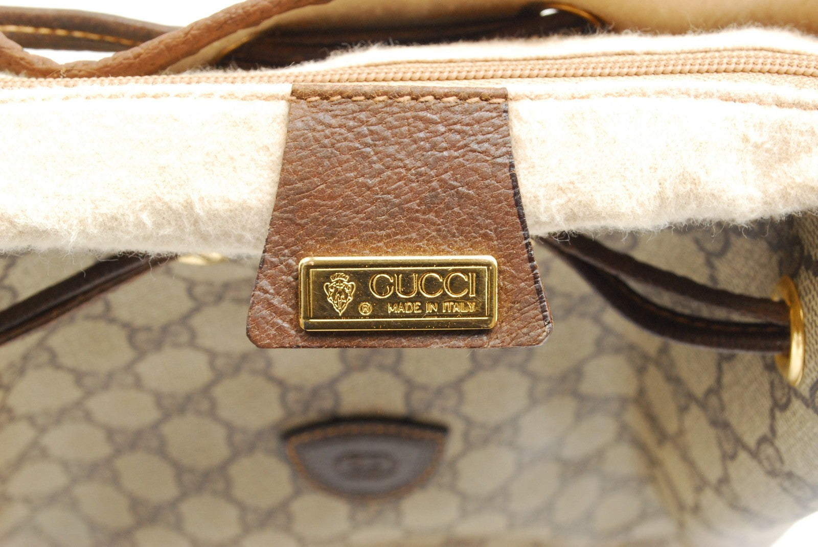 Gucci Vintage GG Sherry Line Drawstring Shoulder Bag - Brown, PVC Leather