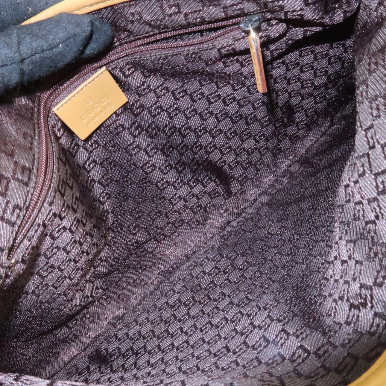 GUCCI Bamboo Suede Leather Shoulder Bag