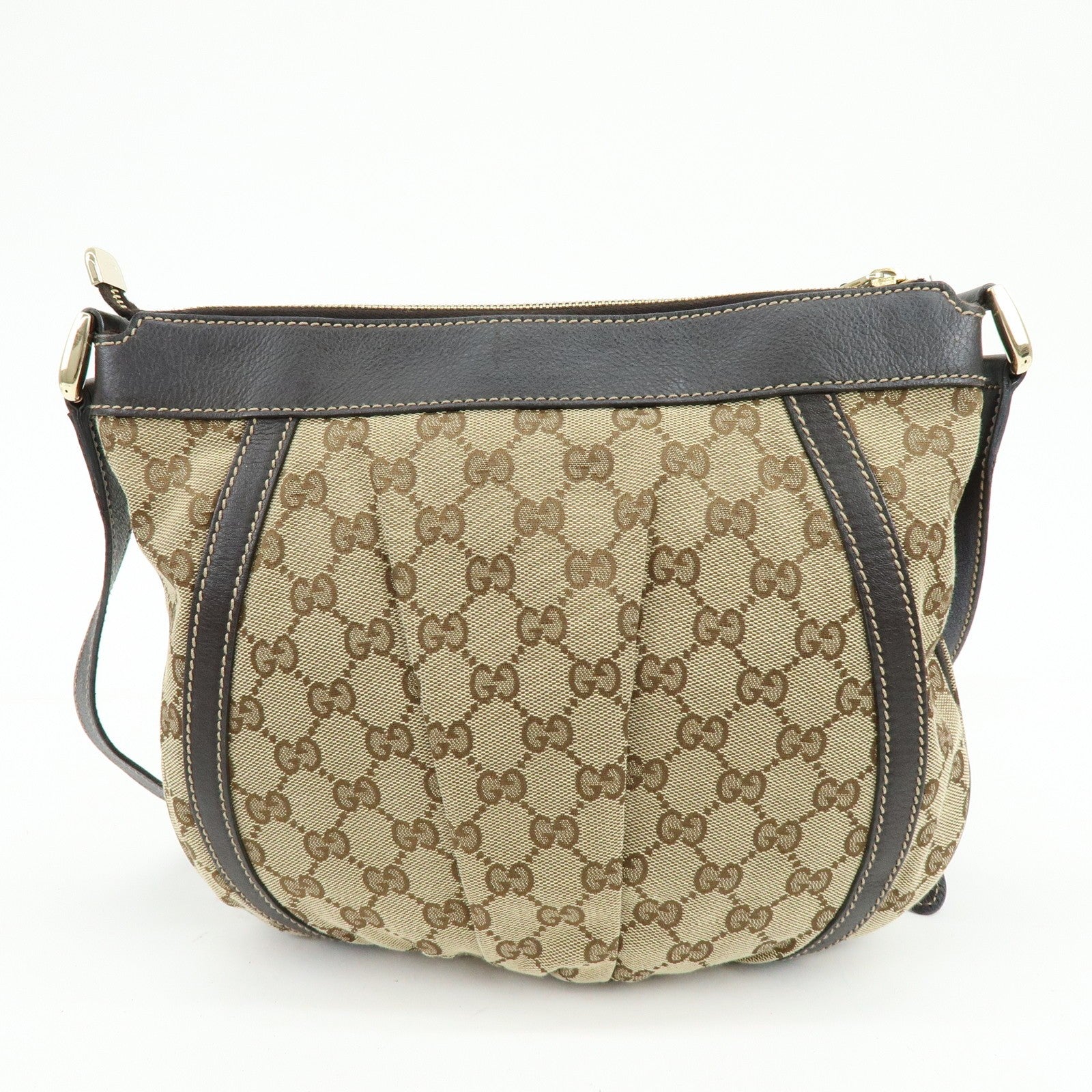 Gucci 203257 Shoulder Crossbody Bag - Brown, GG Canvas, Leather